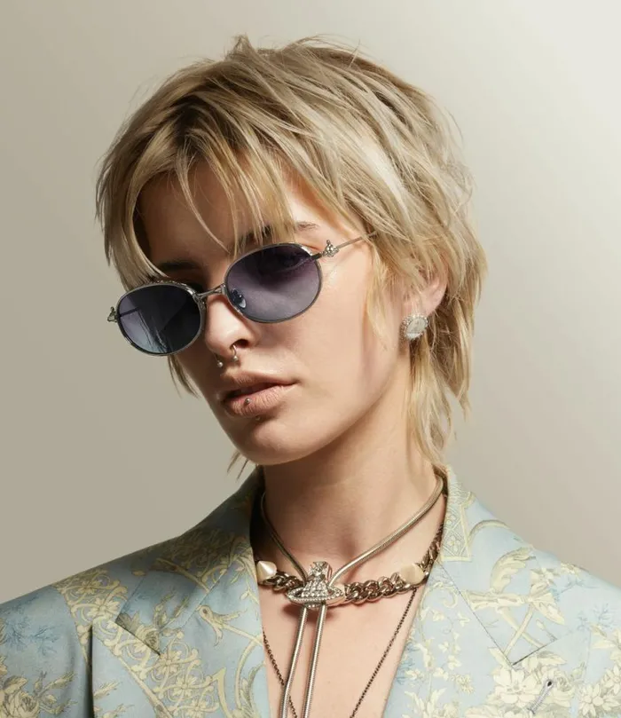 Sunglasses WomenMen Vivienne Westwood Hardware Orb Oval Sunglasses In Silver