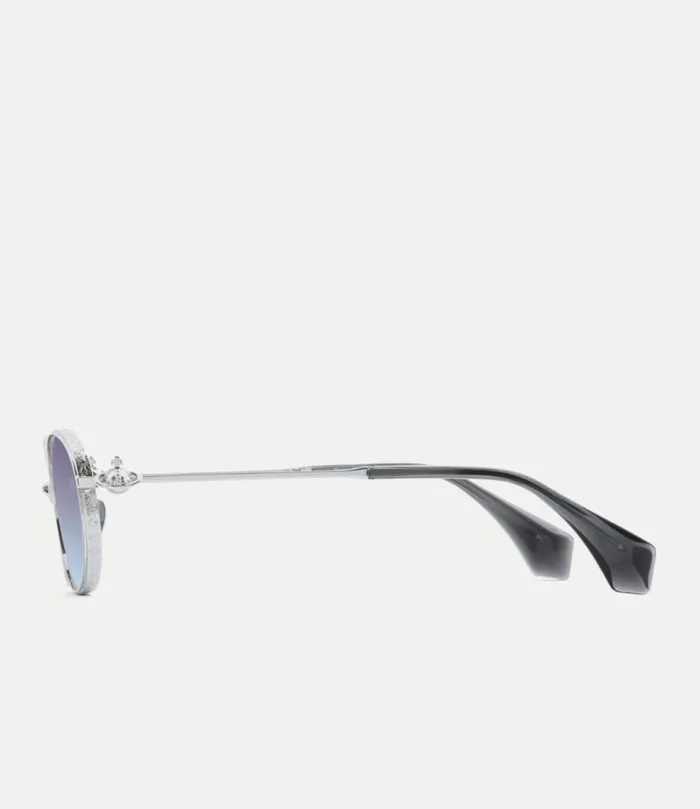 Sunglasses WomenMen Vivienne Westwood Hardware Orb Oval Sunglasses In Silver