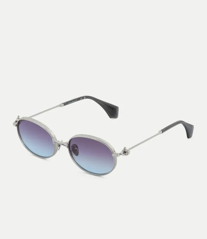 Sunglasses WomenMen Vivienne Westwood Hardware Orb Oval Sunglasses In Silver