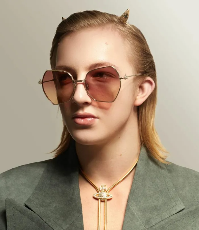 Sunglasses WomenMen Vivienne Westwood Hardware Orb Sunglasses In Gold