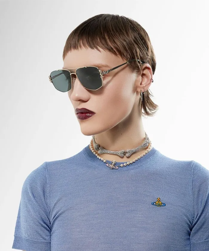 Sunglasses WomenMen Vivienne Westwood Rococo Sunglasses In Gold