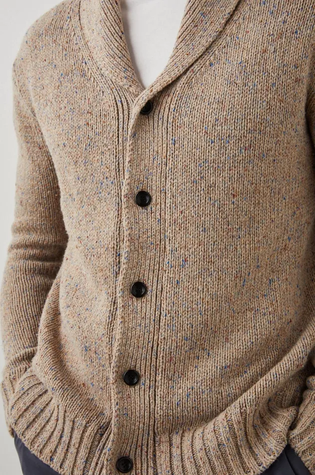 Sweaters Men Rails Corden Cardigan Oatmeal Speckle