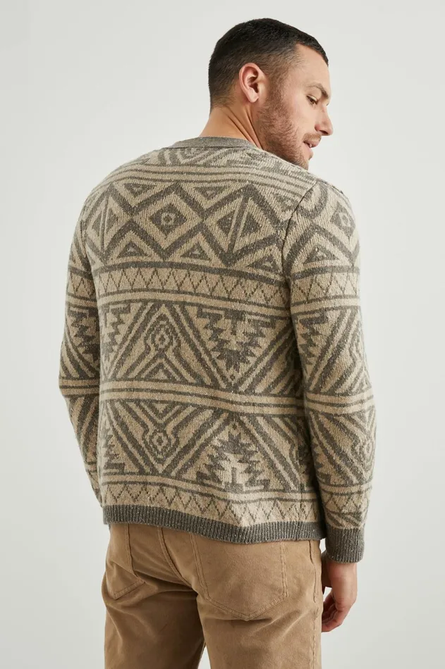 Sweaters Men Rails Duran Cardigan Khaki Foliage Nep