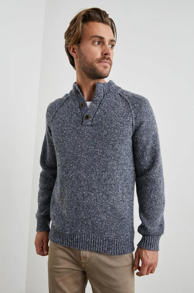 Sweaters Men Rails Harding Sweater Blue Nep