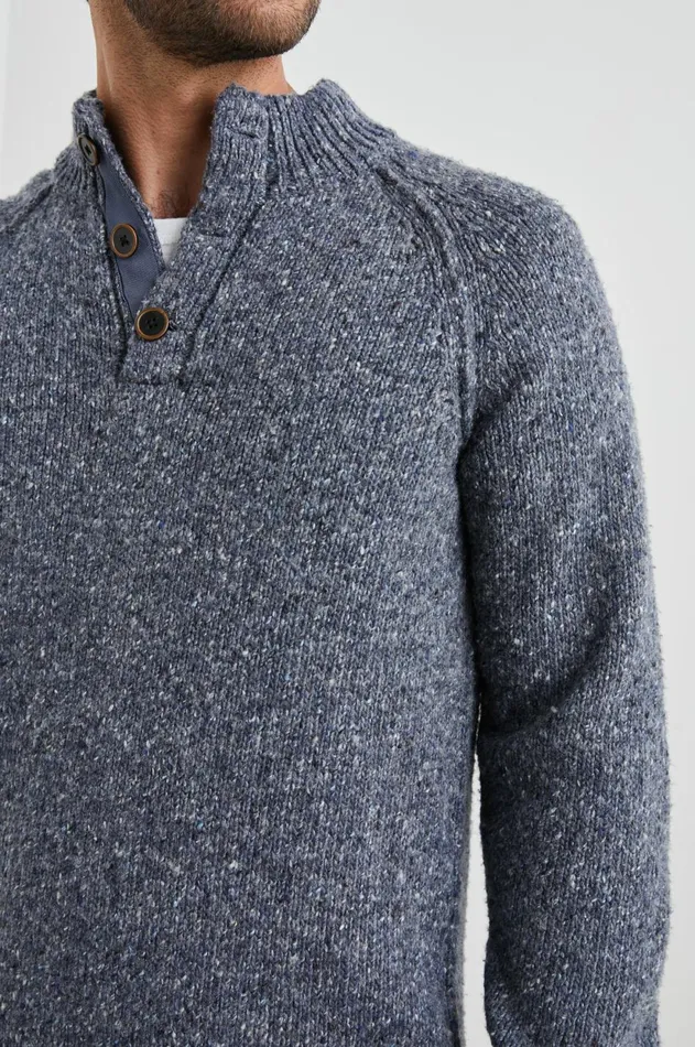 Sweaters Men Rails Harding Sweater Blue Nep
