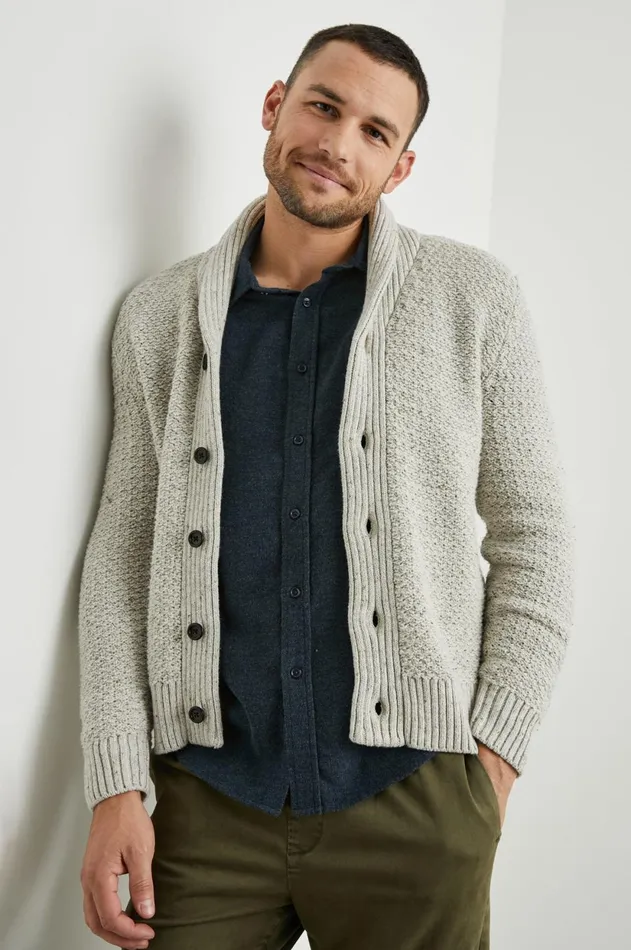 Sweaters Men Rails Shepley Cardigan Natural Oat