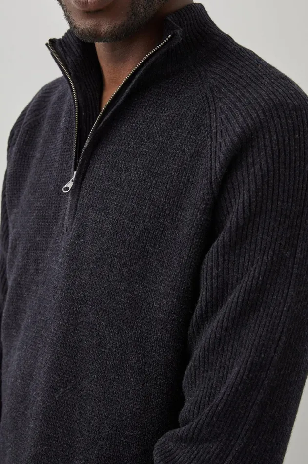 Sweaters Men Rails Stark Quarter Zip Cast Iron
