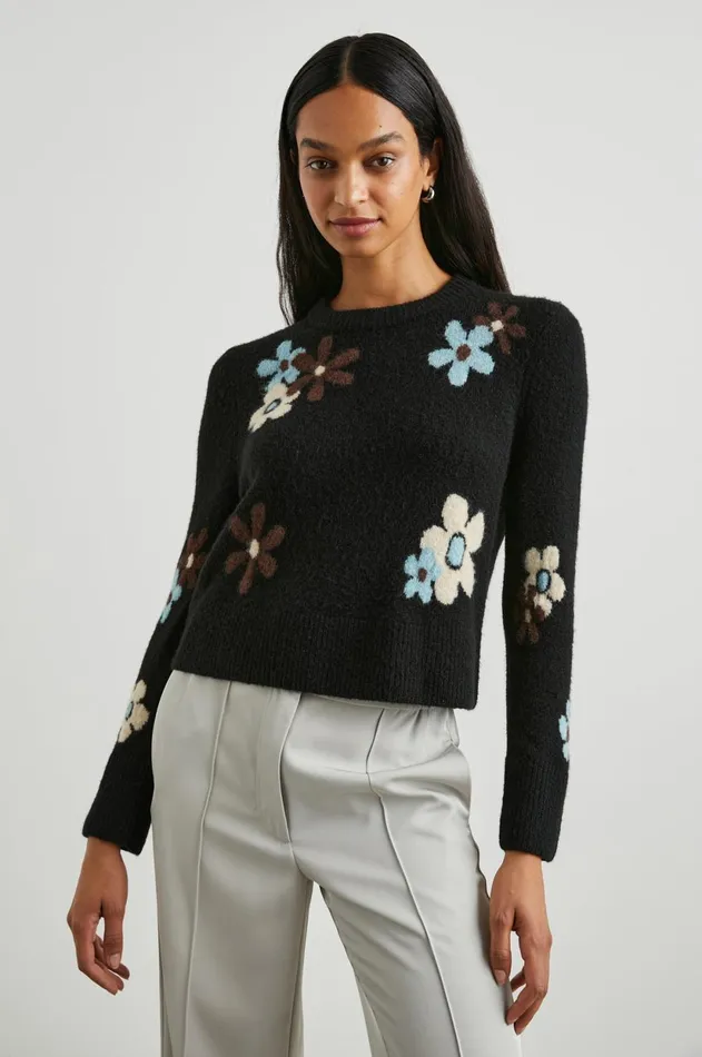 Sweaters Women Rails Anise Sweater Onyx Blue Daisies