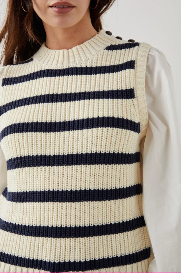 Sweaters Women Rails Bambi Sweater Ivory Navy Stripe