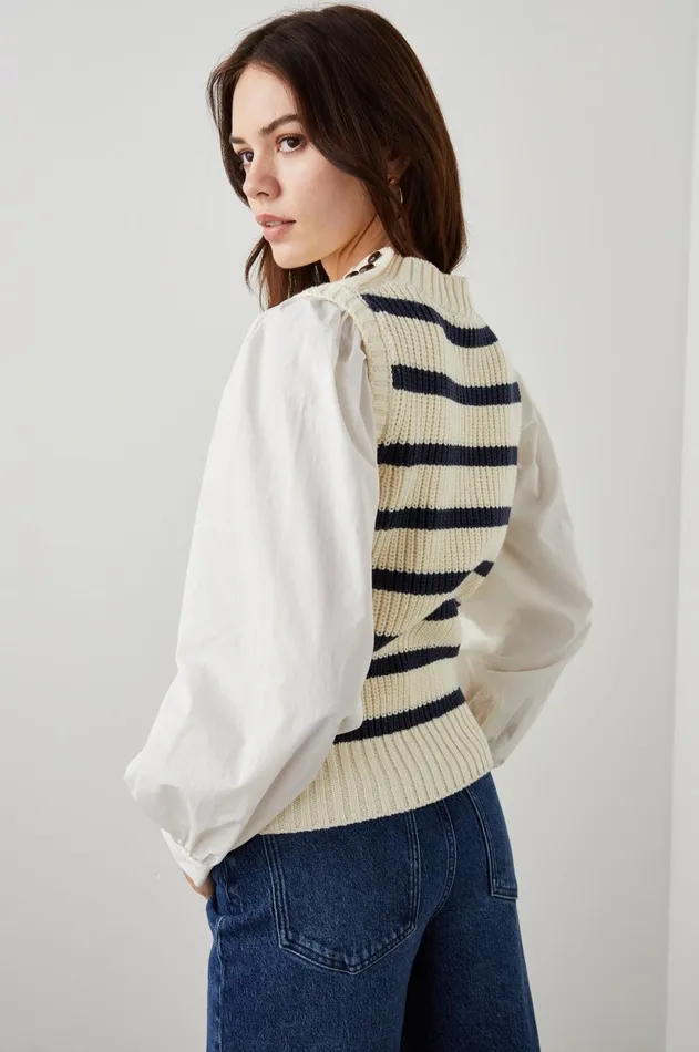 Sweaters Women Rails Bambi Sweater Ivory Navy Stripe