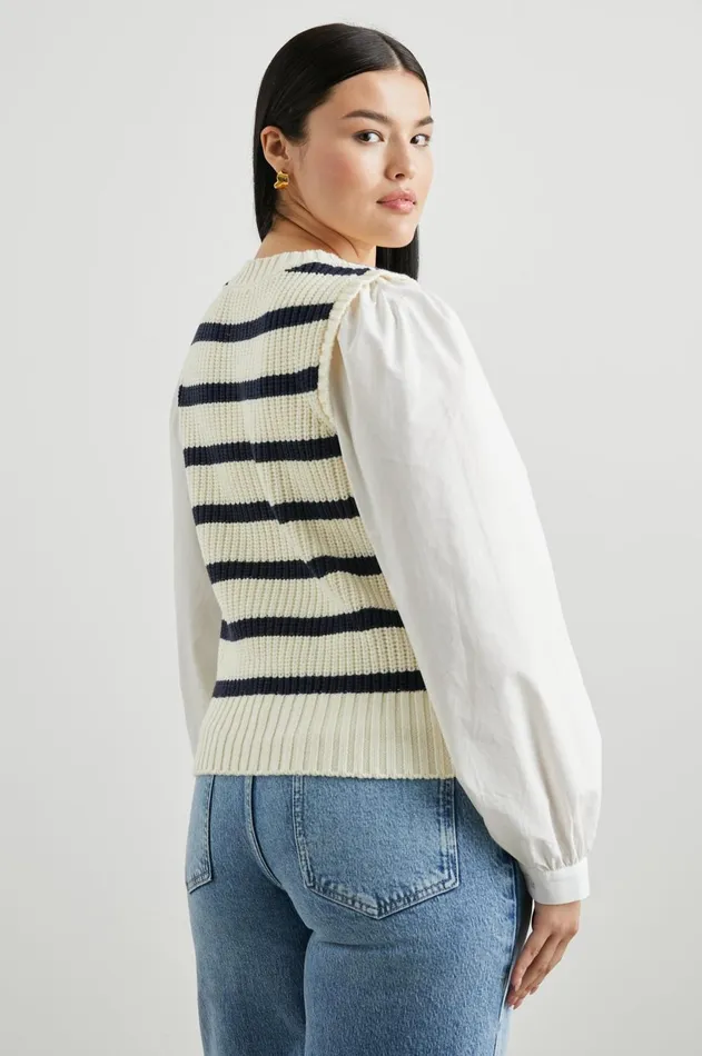 Sweaters Women Rails Bambi Sweater Ivory Navy Stripe