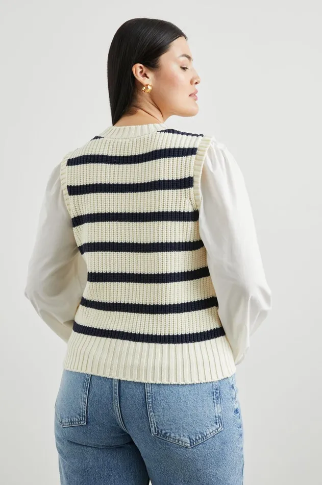 Sweaters Women Rails Bambi Sweater Ivory Navy Stripe