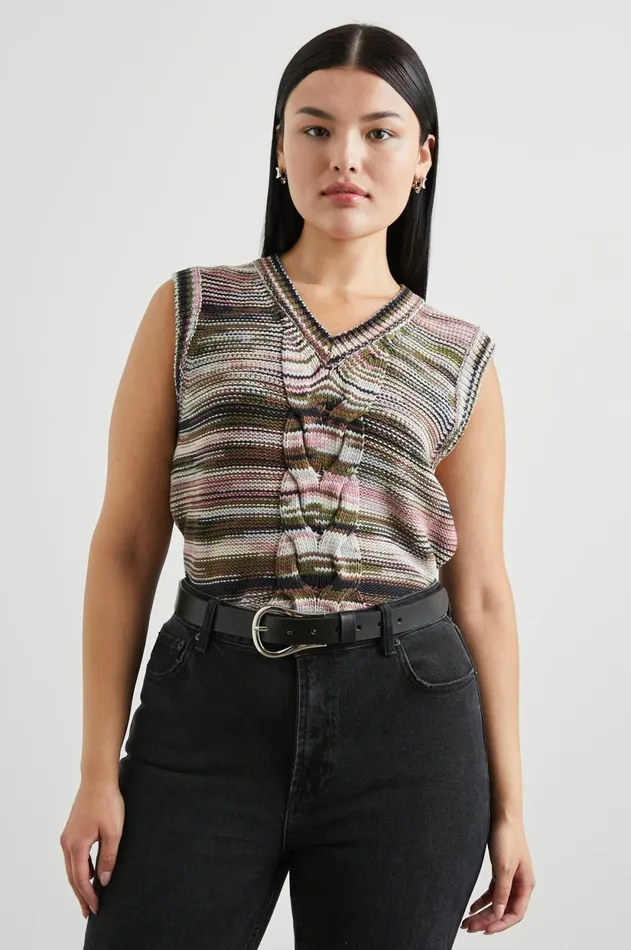 Sweaters Women Rails Brixton Vest Forest Space Dye