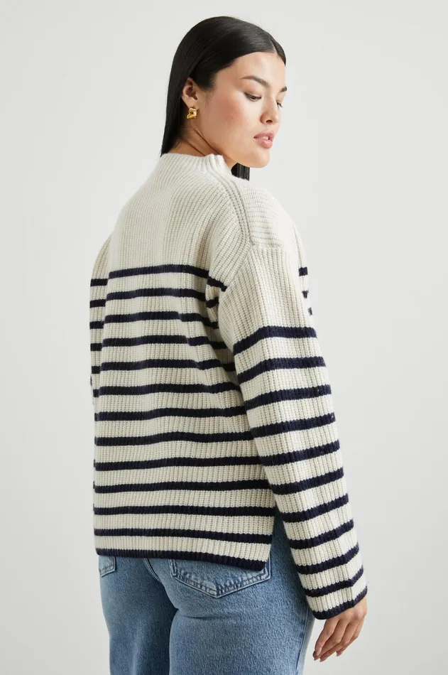 Sweaters Women Rails Claudia Sweater Cream Navy Stripe