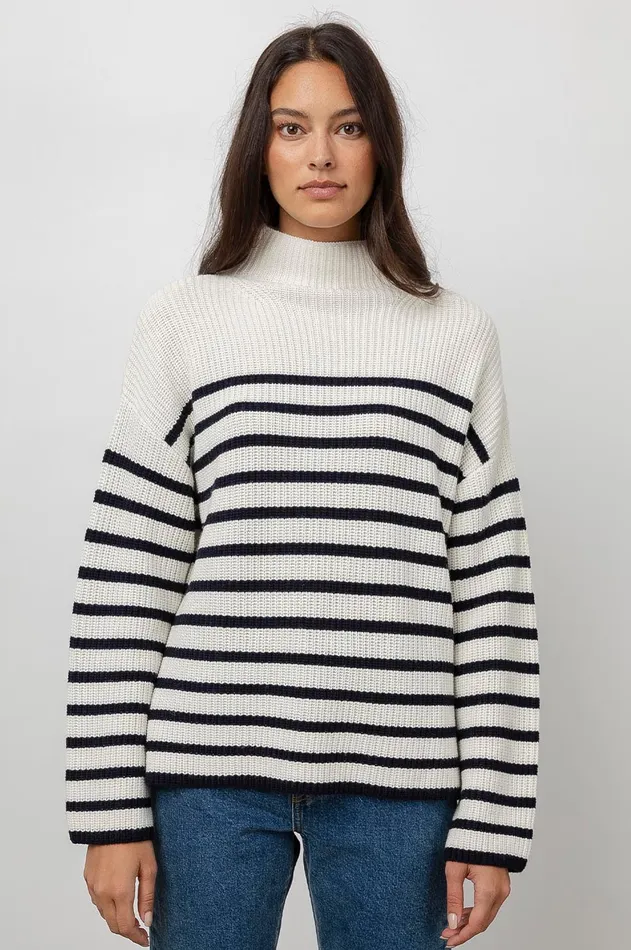 Sweaters Women Rails Claudia Sweater Cream Navy Stripe
