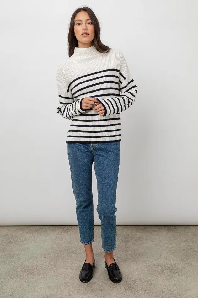 Sweaters Women Rails Claudia Sweater Cream Navy Stripe