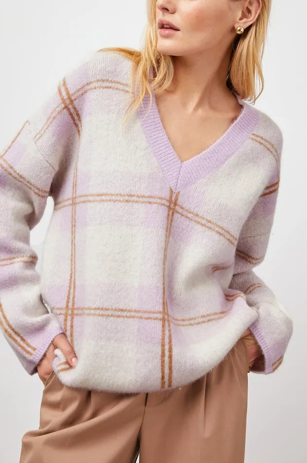 Sweaters Women Rails Colleen Sweater Lilac Plaid