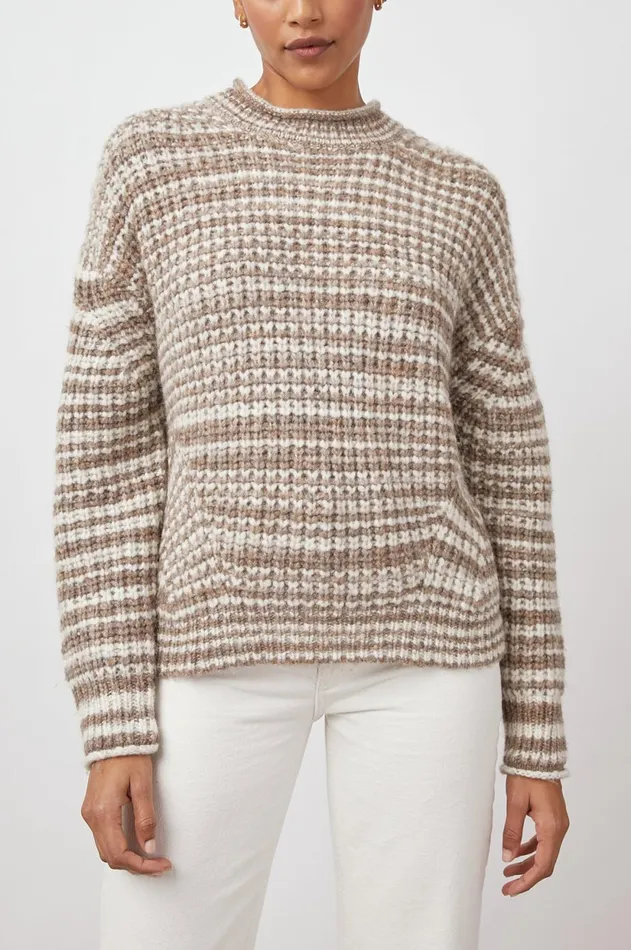 Sweaters Women Rails Echo Sweater Brown White Space Dye