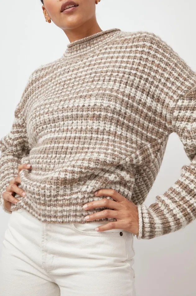 Sweaters Women Rails Echo Sweater Brown White Space Dye