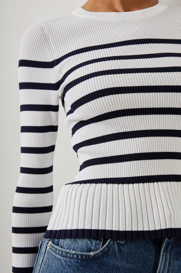 Sweaters Women Rails Gemma Sweater Ivory Navy Stripe