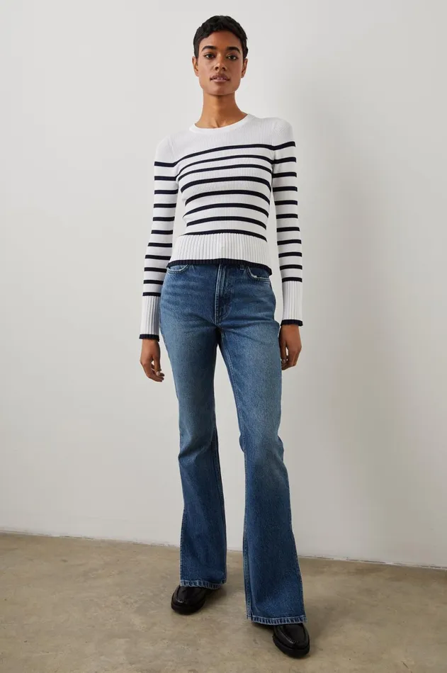 Sweaters Women Rails Gemma Sweater Ivory Navy Stripe