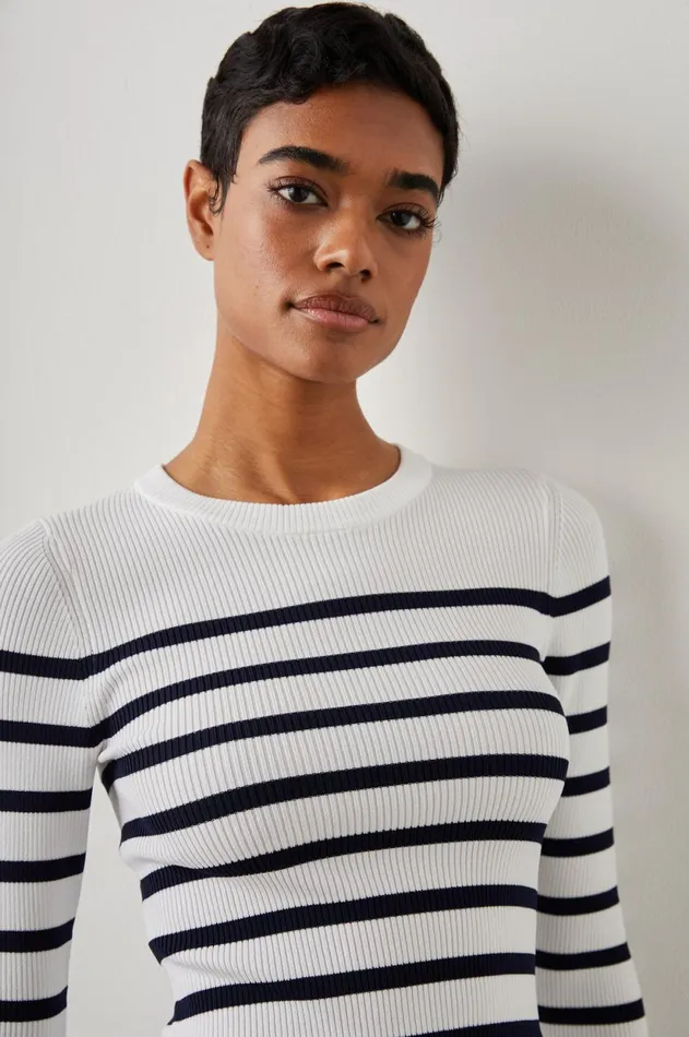 Sweaters Women Rails Gemma Sweater Ivory Navy Stripe