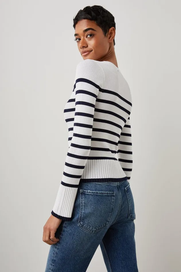 Sweaters Women Rails Gemma Sweater Ivory Navy Stripe