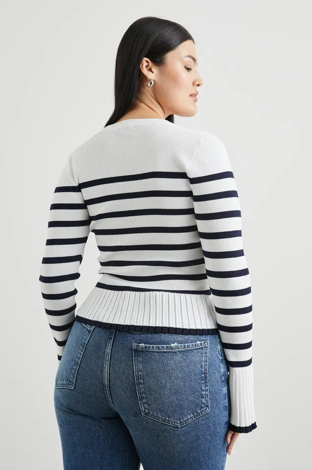 Sweaters Women Rails Gemma Sweater Ivory Navy Stripe