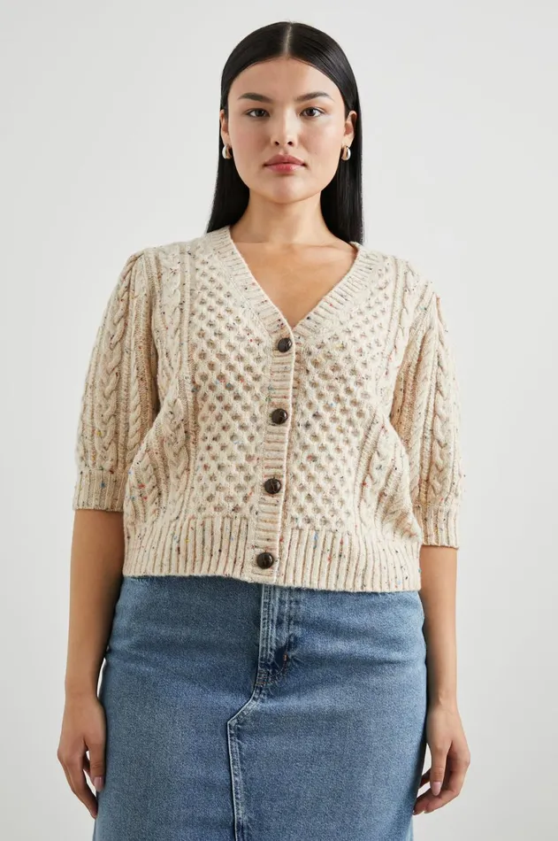Sweaters Women Rails Isla Cardigan Cream Confetti