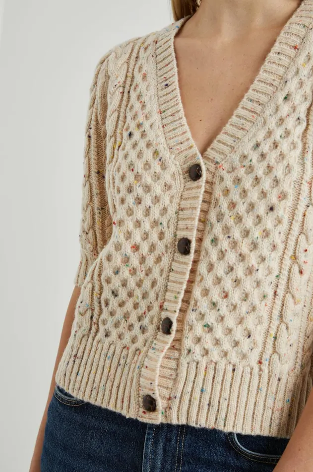 Sweaters Women Rails Isla Cardigan Cream Confetti