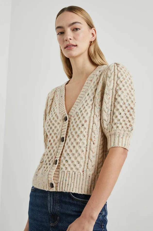 Sweaters Women Rails Isla Cardigan Cream Confetti