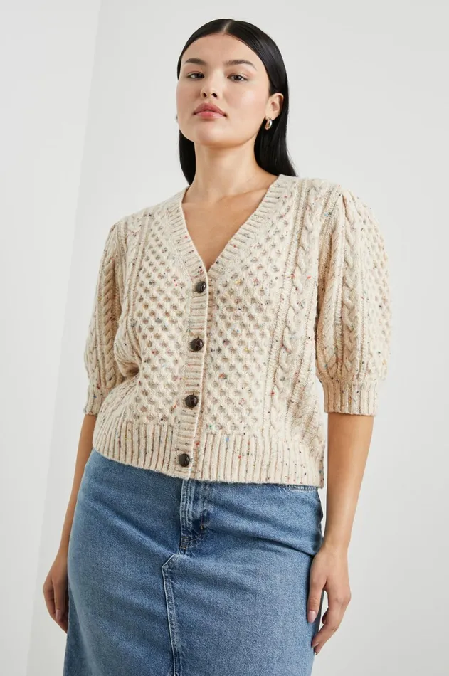 Sweaters Women Rails Isla Cardigan Cream Confetti