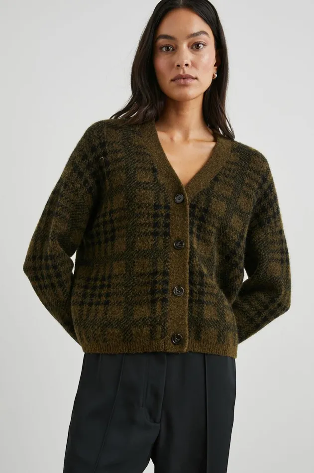 Sweaters Women Rails Reese Cardigan Olive Plaid