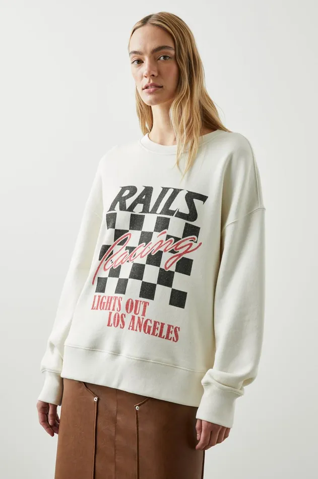 Sweaters Women Rails Relaxed Crew Sweatshirt Ivory Rails Racing