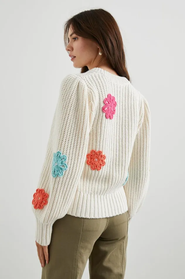 Sweaters Women Rails Romy Sweater Ivory Multi Daisies