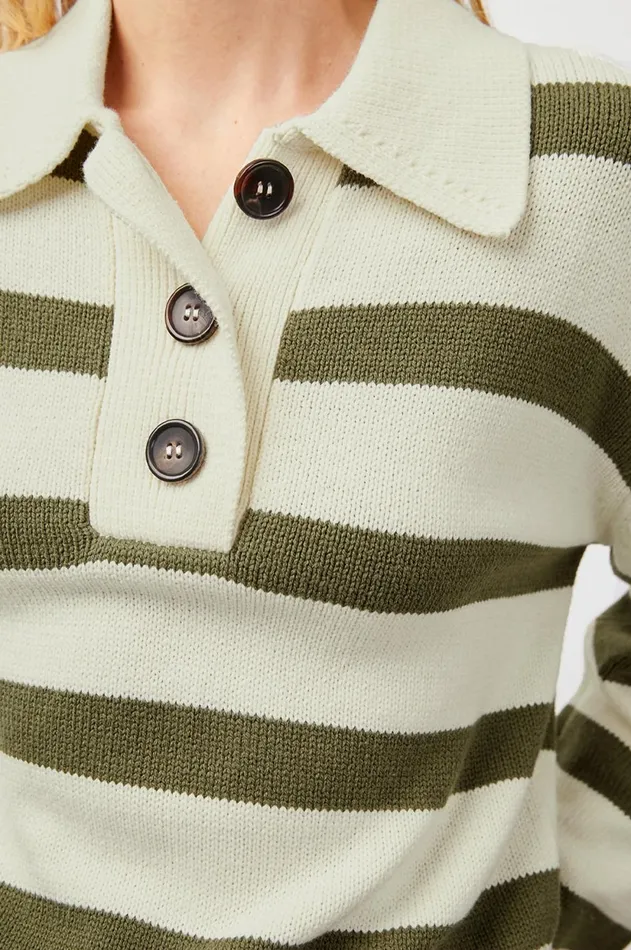 Sweaters Women Rails Shae Sweater Ivory Olive Stripe
