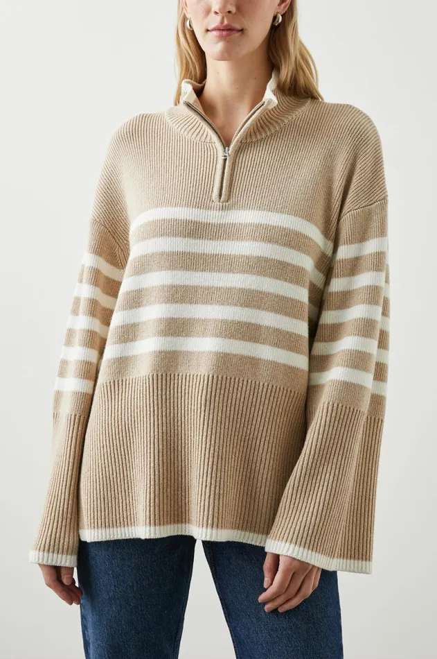 Sweaters Women Rails Tessa Sweater Sand Stripe