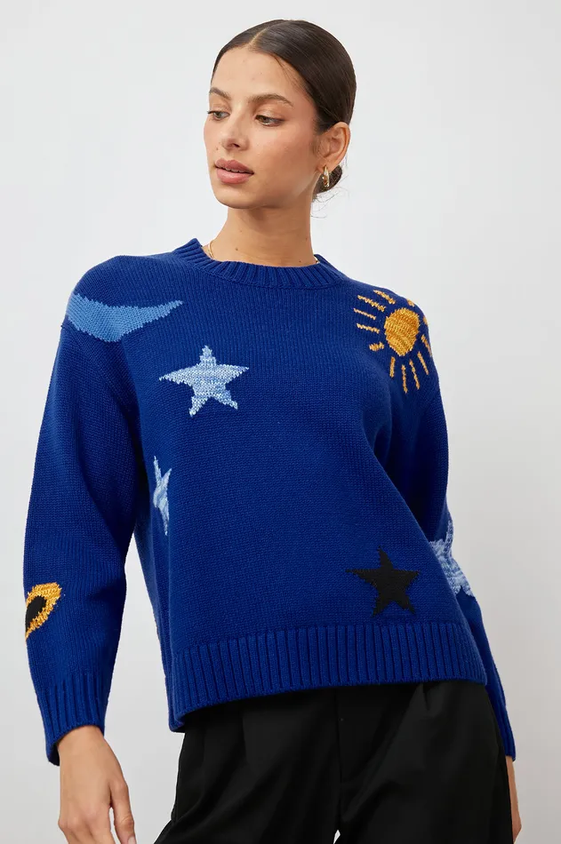 Sweaters Women Rails Zoey Sweater Cobalt Gold Galaxy