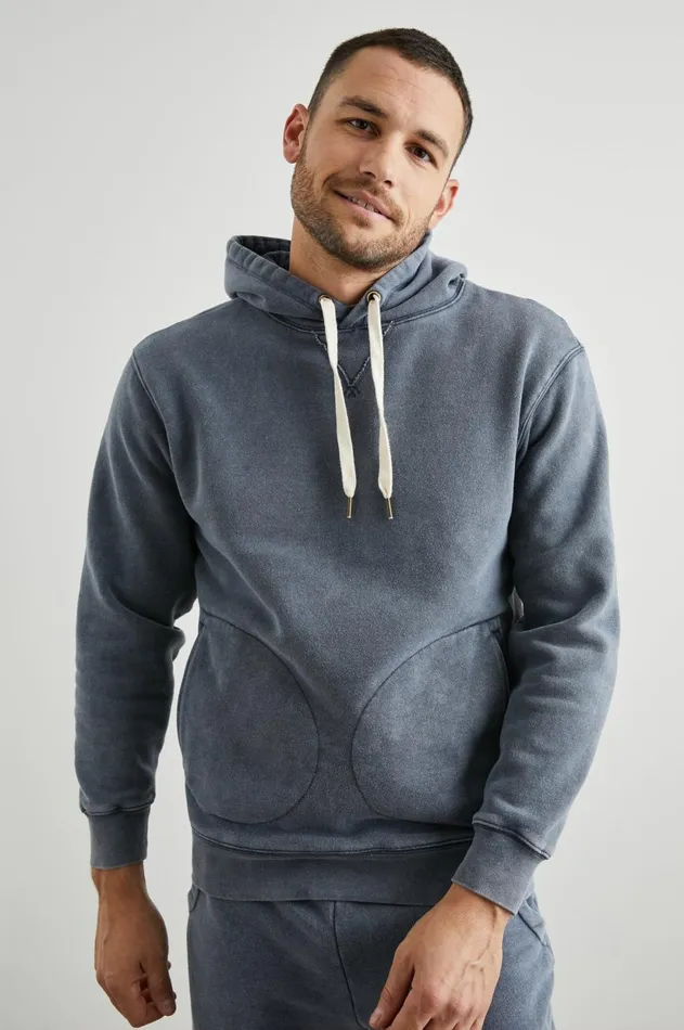 Sweatshirts and Hoodies Men Rails Satchel Hoodie Sunbleached Navy