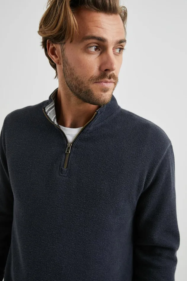 Sweatshirts and Hoodies Men Rails Ward Quarter Zip Knittany Blue