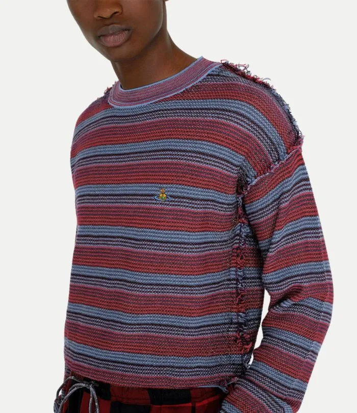 Sweatshirts And TShirts WomenMen Vivienne Westwood Broken Stitch Jumper In StripesGunMetal