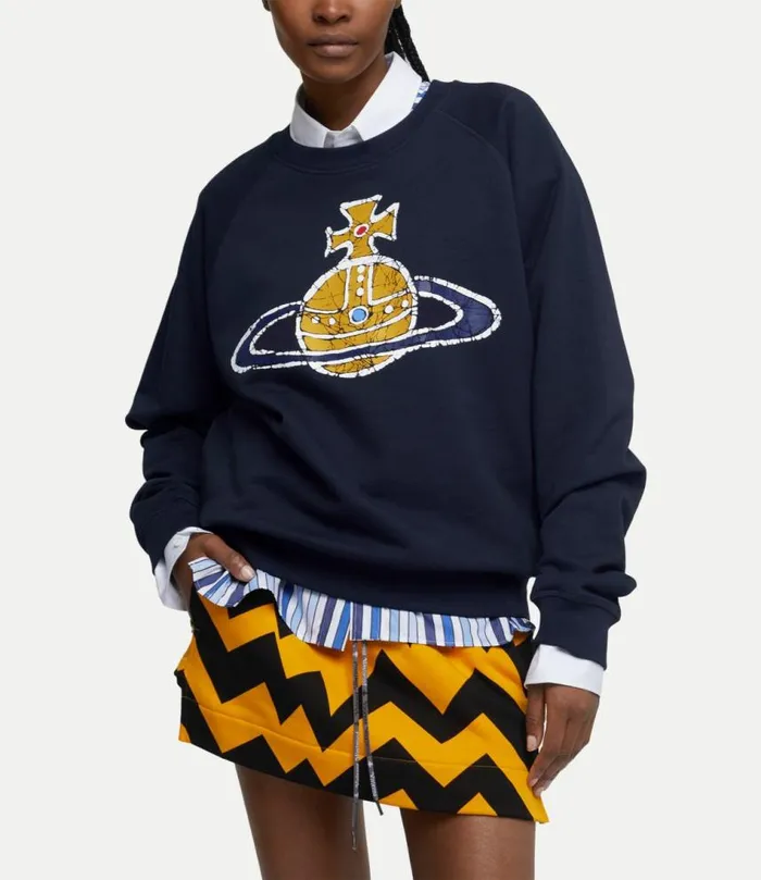 Sweatshirts And TShirts Women Vivienne Westwood Time Machine Raglan Sweatshirt In Navy Sweatshirts And TShirts Women Vivienne Westwood Time Machine Raglan Sweatshirt In Navy