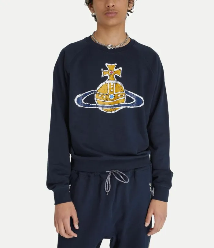 Sweatshirts And TShirts Women Vivienne Westwood Time Machine Raglan Sweatshirt In Navy