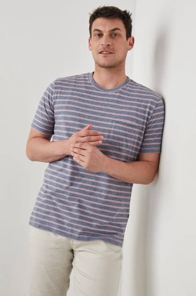 TShirts and Polos Men Rails Kai Top Steel Rose Heather Stripe