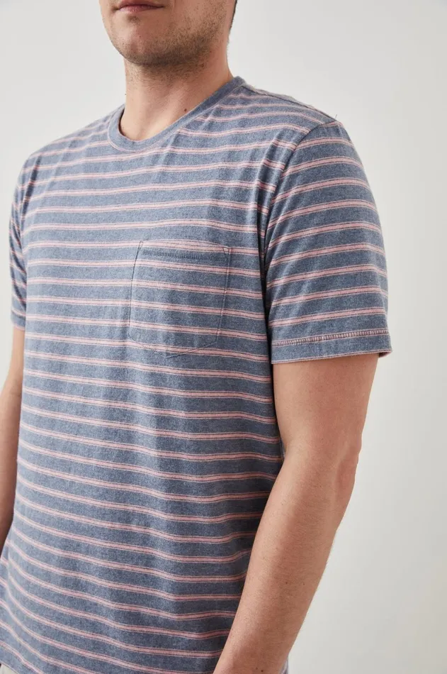 TShirts and Polos Men Rails Kai Top Steel Rose Heather Stripe