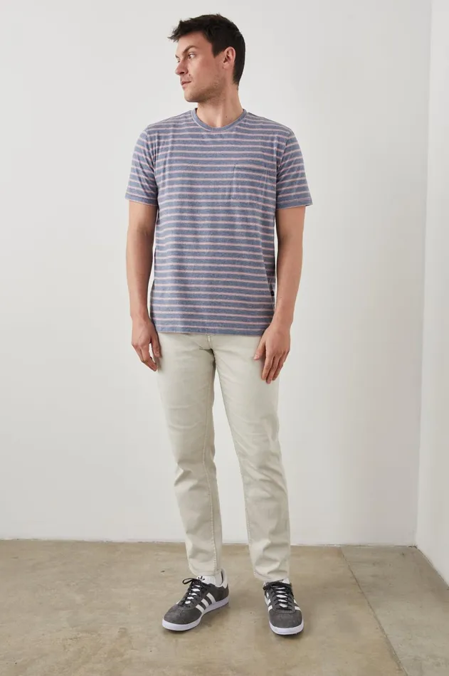 TShirts and Polos Men Rails Kai Top Steel Rose Heather Stripe