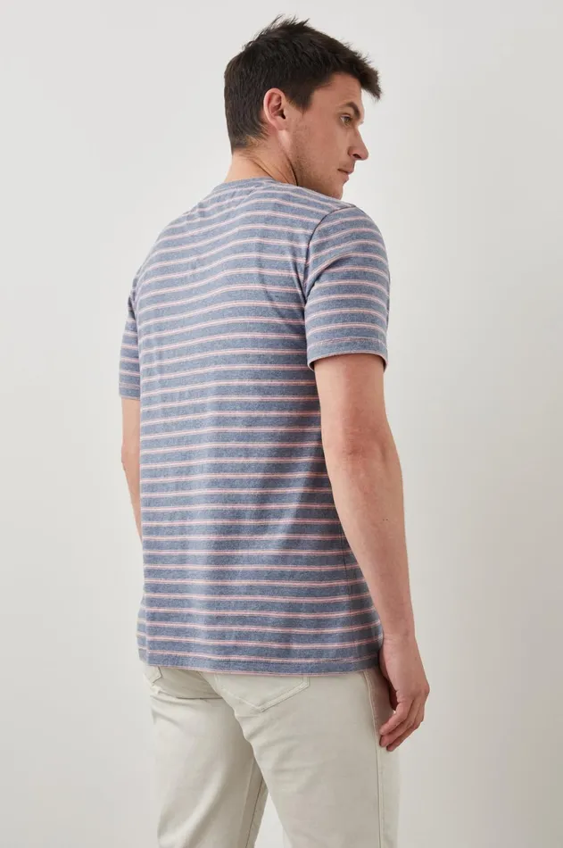 TShirts and Polos Men Rails Kai Top Steel Rose Heather Stripe