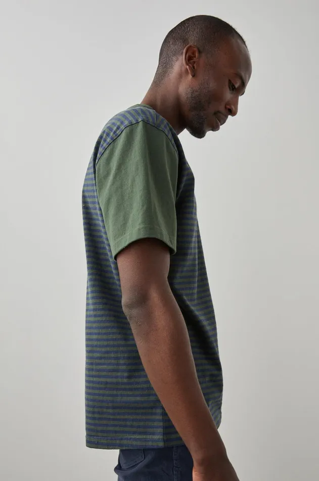TShirts and Polos Men Rails Sato TShirt Evergreen Navy Stripe