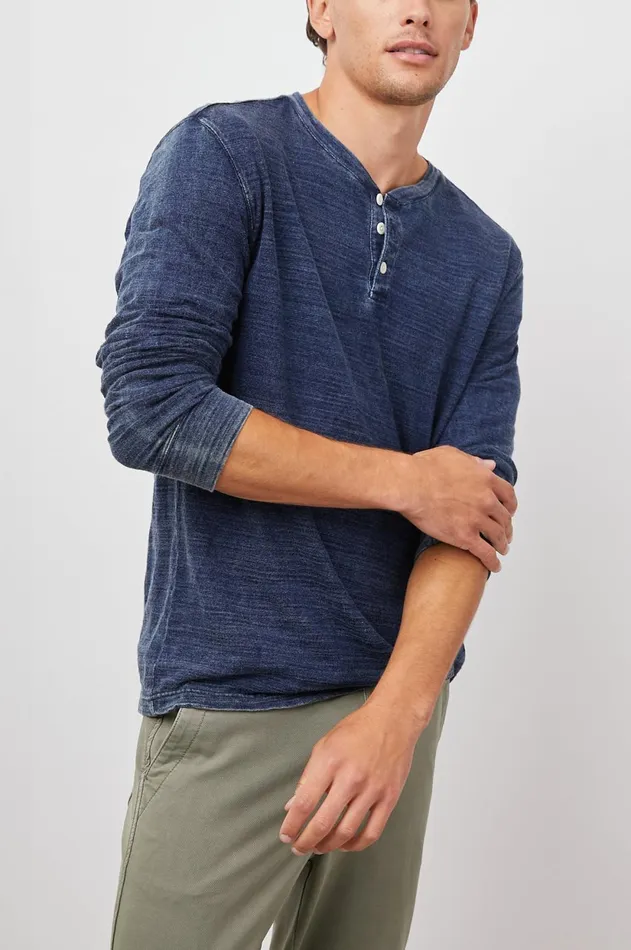 TShirts and Polos Men Rails Skhi Henley Dark Wash