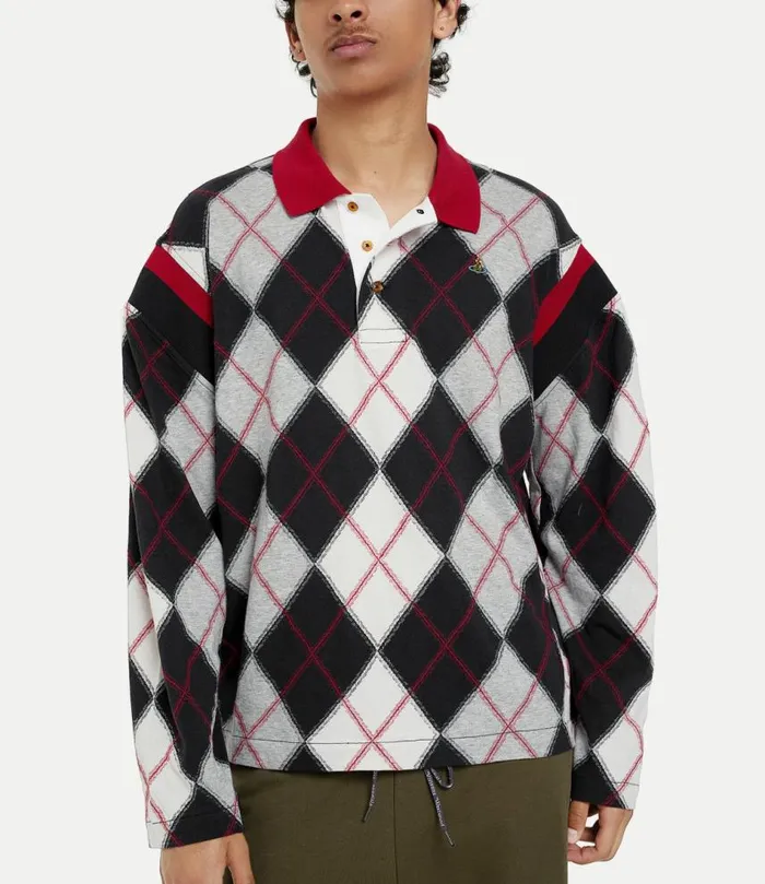 TShirts And Polos Men Vivienne Westwood Long Sleeve Stripe Polo In Argyle